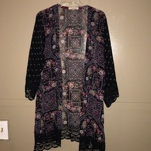 Floral sheer kimono